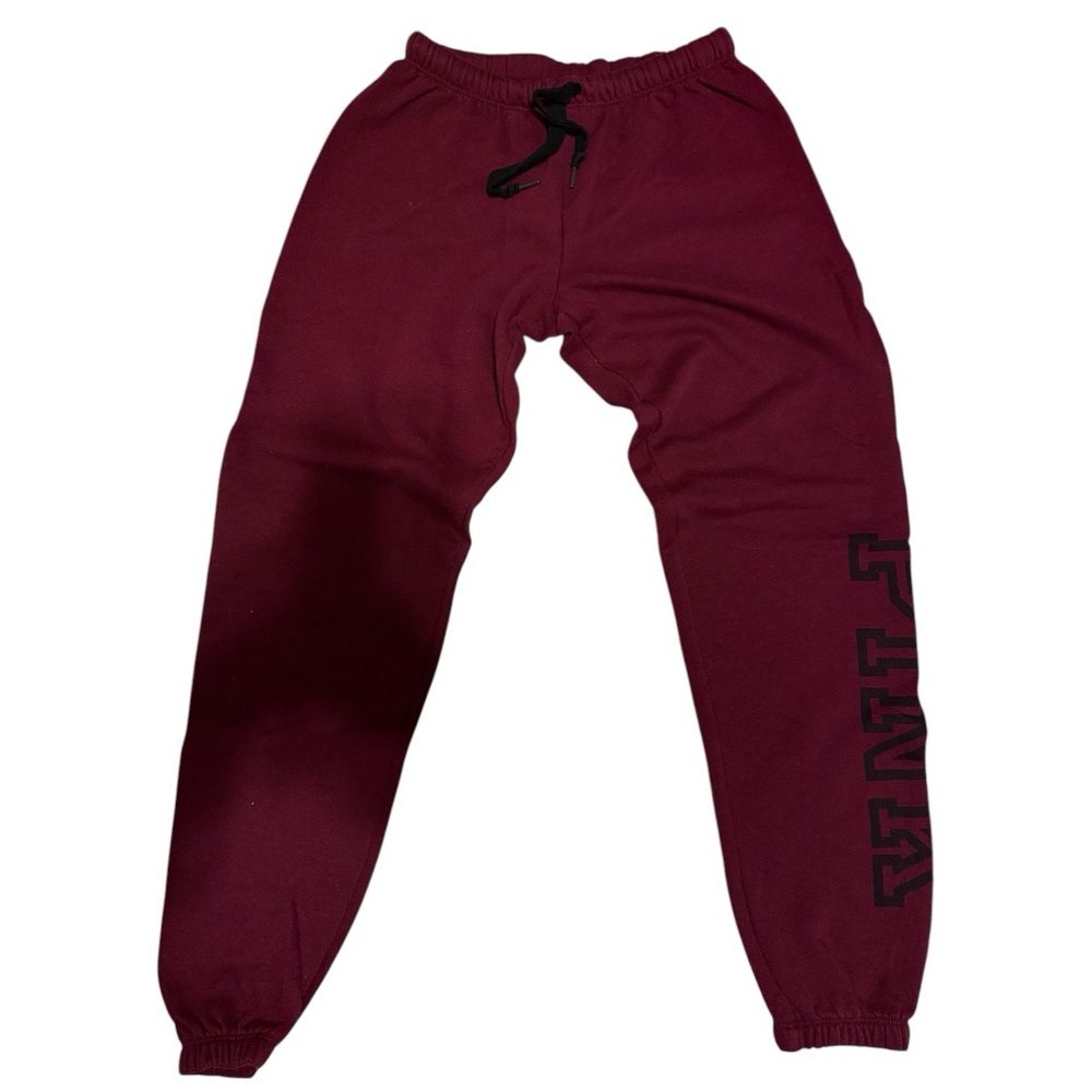 Pink Victoria Secret 
Maroon Sweatpants with Black Lettering Sz XS
